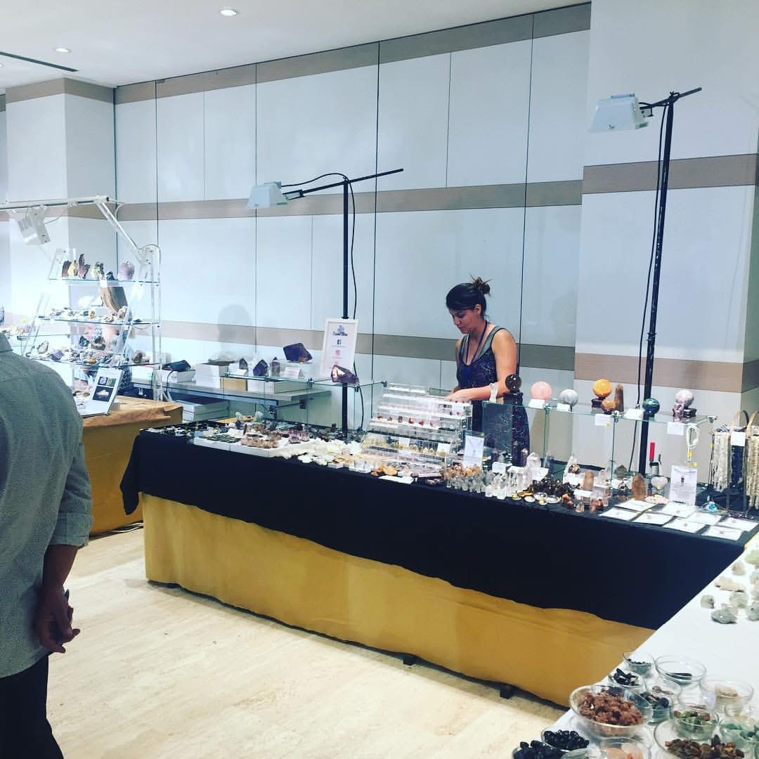 Founder of Crystalmine Gallery working with crystals